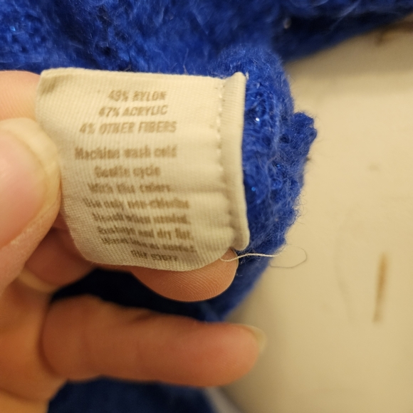 Royal Blue Cropped Sweater by Decree Sz M - Picture 5 of 5